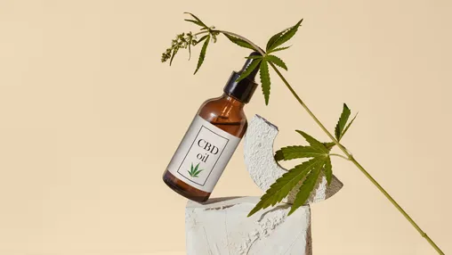 CBD oil with hemp plant natural wellness